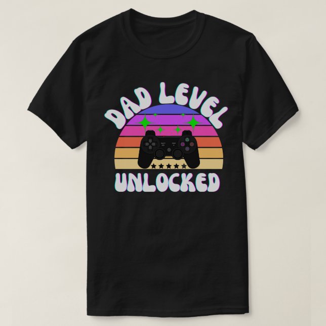 T-shirt Papa Niveau Pad Déverrouillé (Design devant)