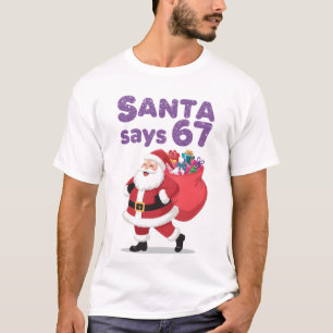 T-shirt Papa Noël drôle dit six sept vacances de Noël 67 m