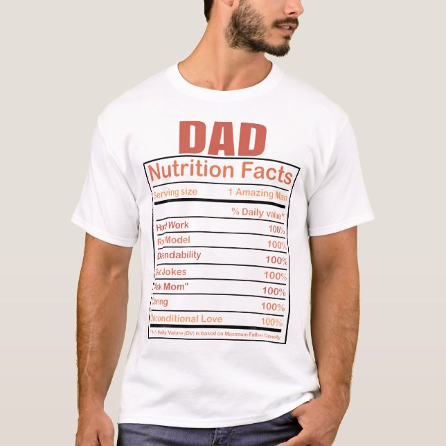 T-shirt Papa Nutrition Facts Citation Humoristique Papa Po (Devant)