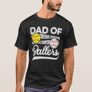 T-shirt Papa Of Ballers Fête des pères Baseball Softball P