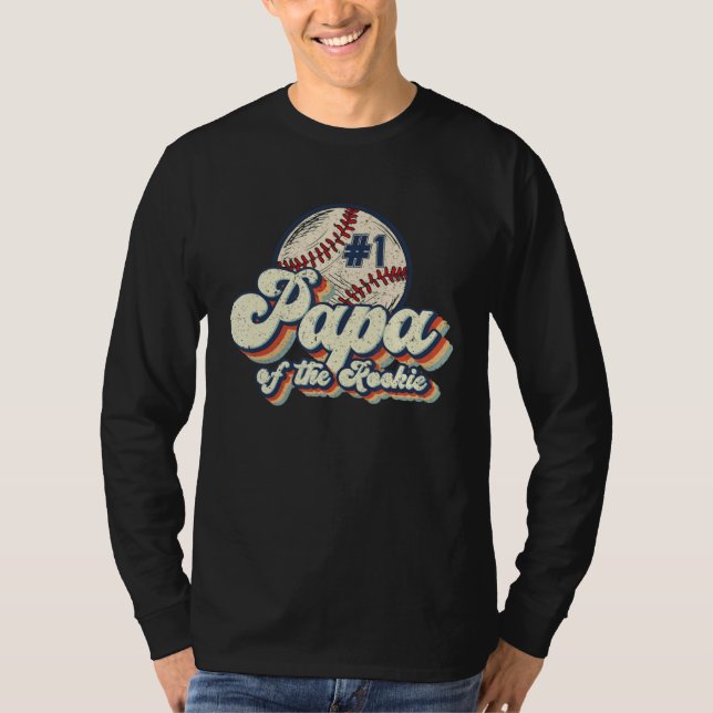 T-shirt Papa Of Rookie Baseball Dad Softball Players Fathe (Devant)