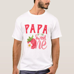 T-shirt Papa Of Sweet One Strawberry 1er anniversaire fête