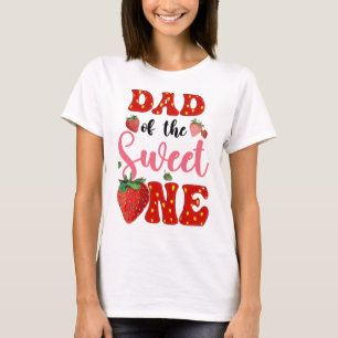 T-shirt Papa Of Sweet One Strawberry Frist 1er Anniversair