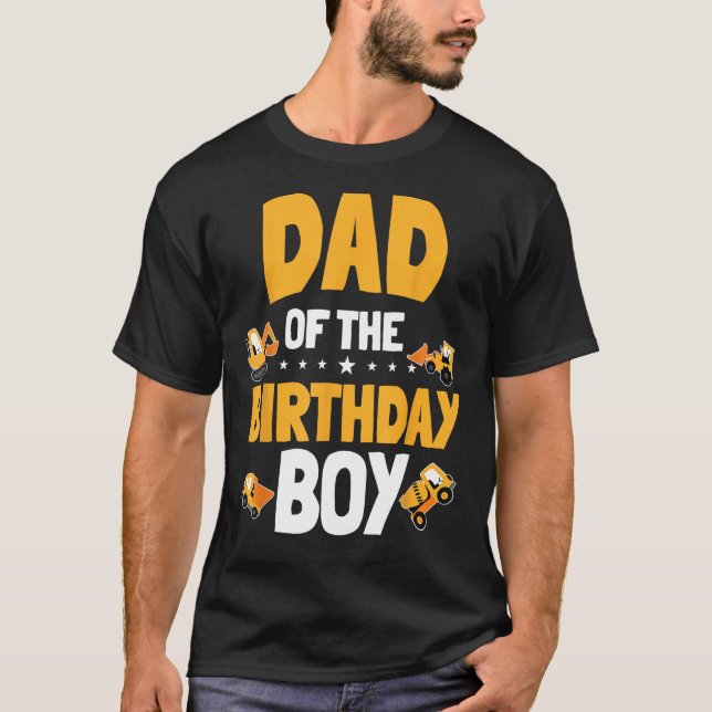 T-shirt Papa of the Birthday Boy Construction Anniversaire (Devant)