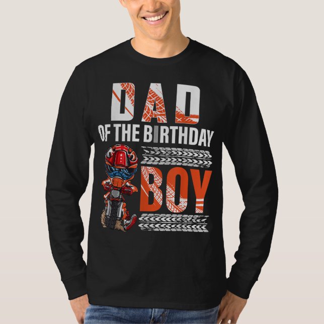 T-shirt Papa of the Birthday Boy Dirt Bike B-day motocross (Devant)