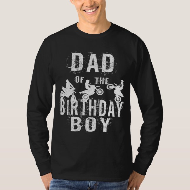 T-shirt Papa Of The Birthday Boy Dirt Bike B day Party (Devant)