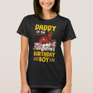 T-shirt Papa Of The Birthday Boy Farm Animals Barnyard Pa
