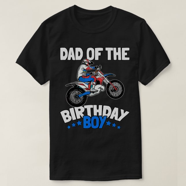 T-shirt Papa of the Birthday Boy Funny Dirt Bike Motocross (Design devant)