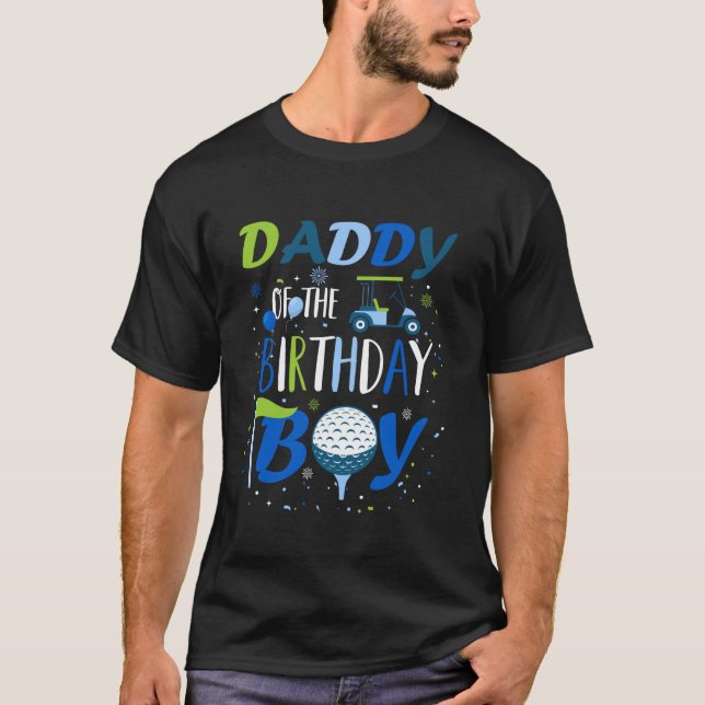 T-shirt Papa of the Birthday Boy Hole in One Golf Sport M (Devant)