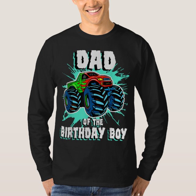 T-shirt Papa of the Birthday Boy Monster Truck Birthday Pa (Devant)