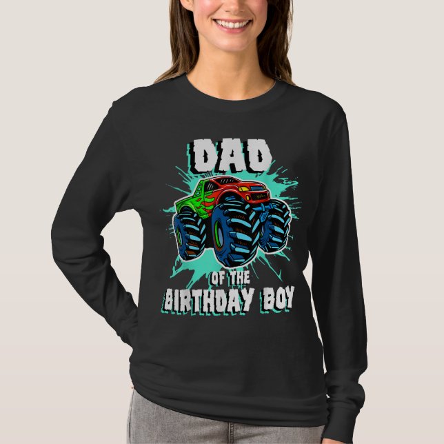 T-shirt Papa of the Birthday Boy Monster Truck Birthday Pa (Devant)