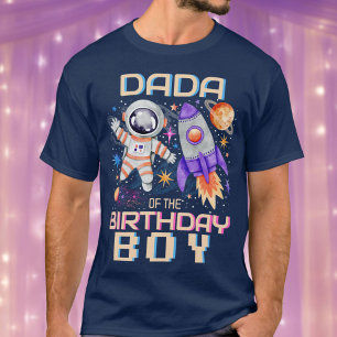 T-shirt Papa of the Birthday Boy Rocket & Astronaut Space