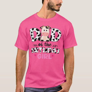 T-shirt Papa of the Birthday For Girl Cow Farm