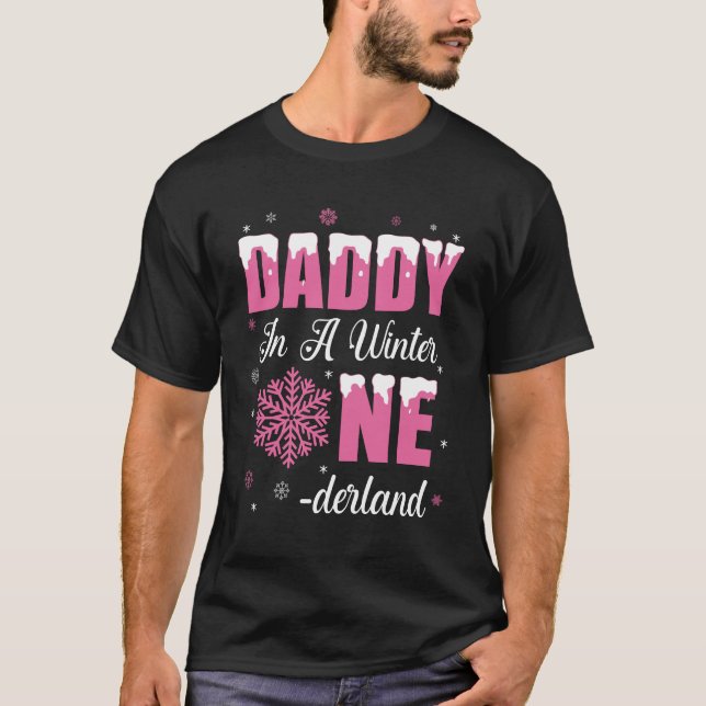 T-shirt Papa Of The Birthday Girl Winter Onederland 1er B (Devant)