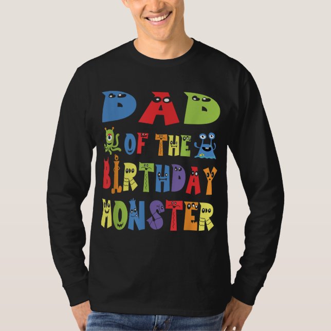 T-shirt Papa Of The Birthday Monster Alien Kid B day Party (Devant)