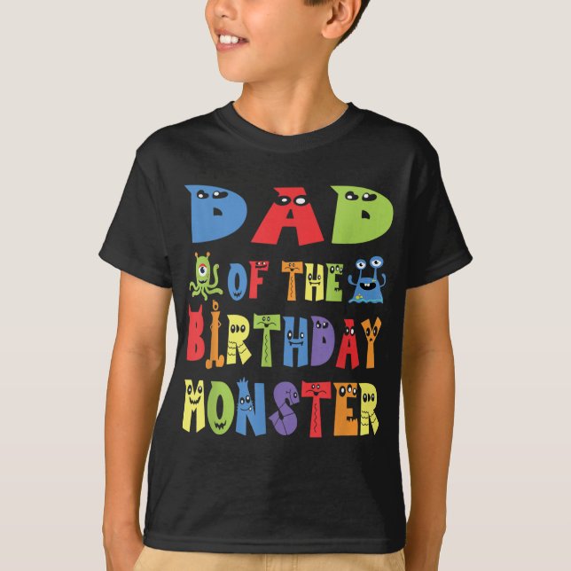 T-shirt Papa Of The Birthday Monster Alien Kid B day Party (Devant)