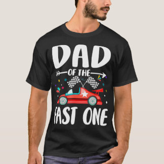 T-shirt Papa Of The Fast One Birthday 1st Race Family Matc