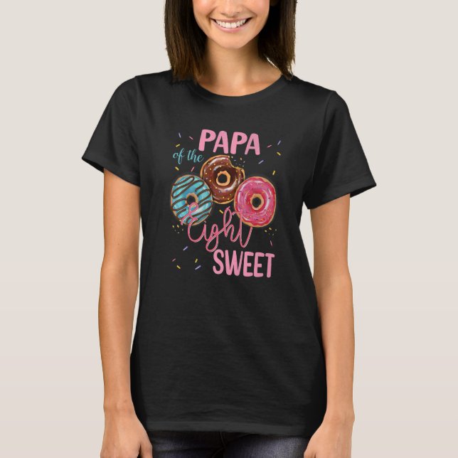 T-shirt Papa Of The Sweet Huit 8th Donut Anniversaire Fête (Devant)