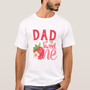 T-shirt Papa Of The Sweet One Strawberry 1er anniversaire 