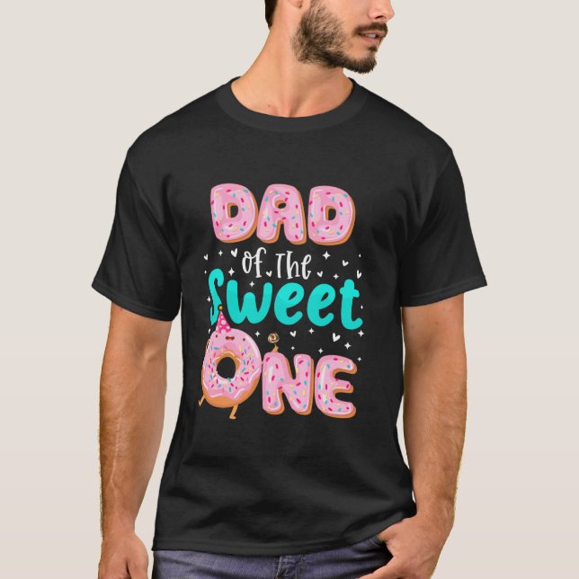 T-shirt Papa Of The Sweet Un 1er Anniversaire Thème Donut  (Devant)
