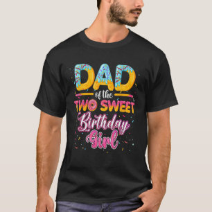 T-shirt Papa Of The Two Sweet Birthday Girl Donut 2nd Birt
