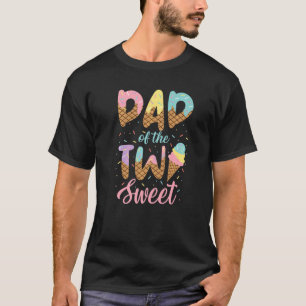 T-shirt Papa Of The Two Sweet Birthday Girl Ice Cream 2ème