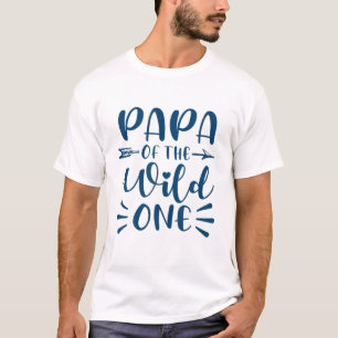 T-shirt Papa Of The Wild Fils Fille 1Er Anniversaire Gras