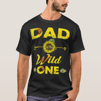 T-shirt Papa Of The Wild One1St Birthday Sunflower Outfit