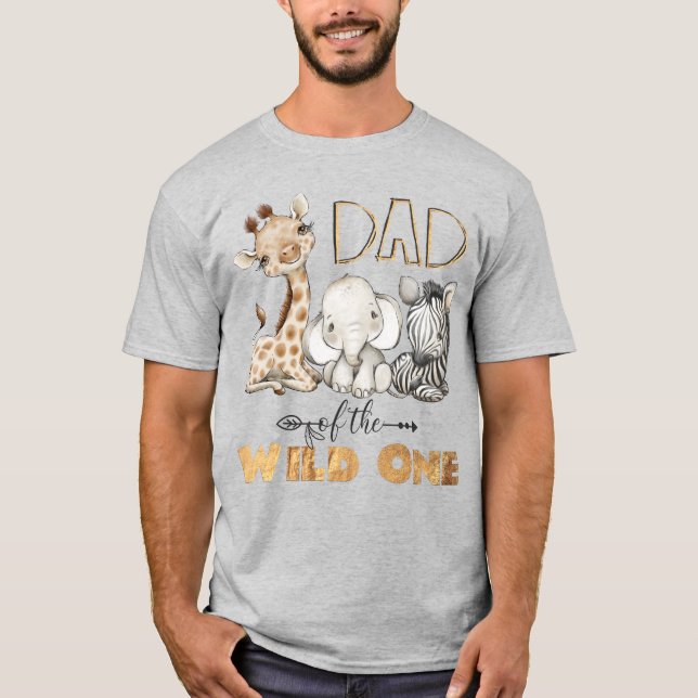 T-shirt papa of the Wild One Gold Foil (Devant)