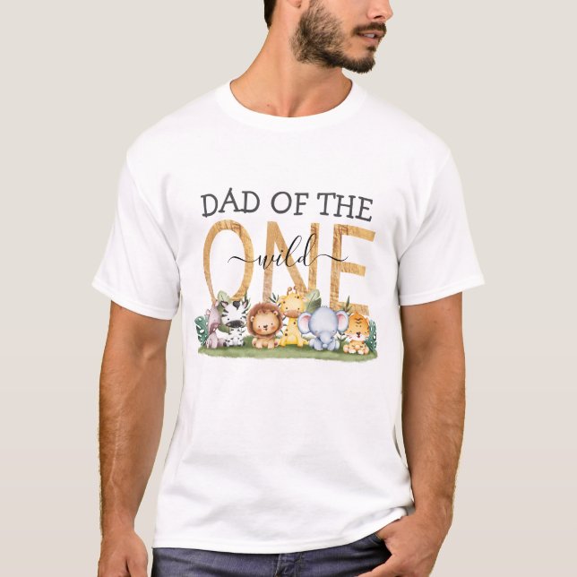 T-shirt papa of the Wild One Jungle Safari (Devant)