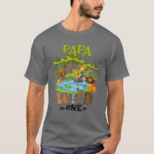 T-shirt Papa Of The Wild One Zoo Anniversaire Bois Animaux