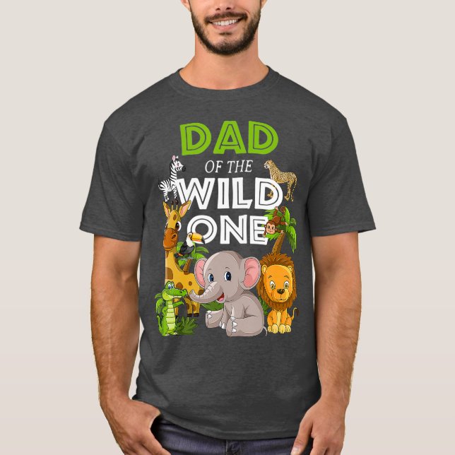 T-shirt Papa of the Wild One Zoo Anniversaire Safari Jungl (Devant)