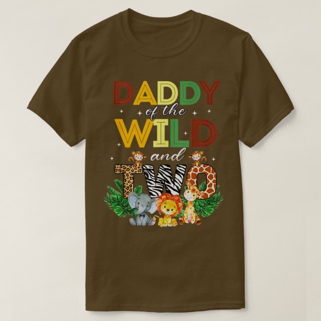 T-shirt Papa Of The Wild Two Zoo Anniversaire Safari Jungl (Design devant)