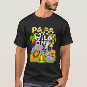T-shirt Papa Of The Wild Un 1er Anniversaire Zoo Animal Sa