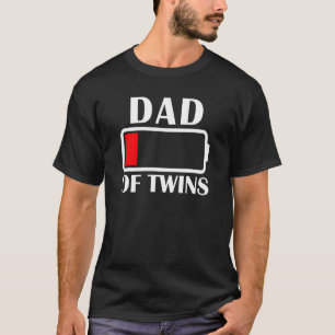 T-shirt Papa Of Twins Batterie basse Twin Papa Fête des pè