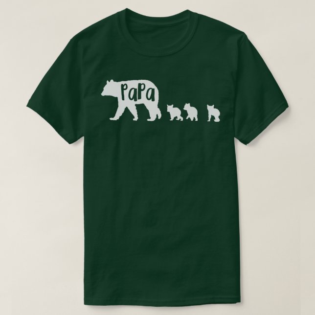 T-shirt Papa Ours avec 3 3 Cubs Amusant Papa Père Cadeau P (Design devant)