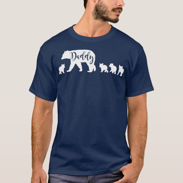 T-shirt Papa Ours avec 4 4 Cubs Papa Père Papa Papa Papa C (Devant)