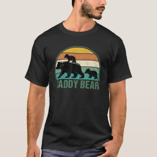 T-shirt Papa Ours Avec Deux Cubes Retro Papa Ours Twin Gra