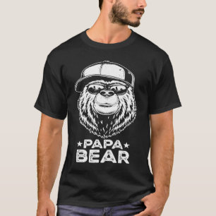 T-shirt Papa Ours Avec Un Grizzly En Verre Soleil Papa Pap