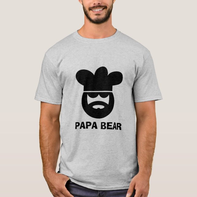 T-shirt papa ours chef cuisinier pour hommes (Devant)