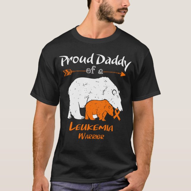 T-shirt Papa Ours Fier Sensibilisation à la Leucémie (Devant)