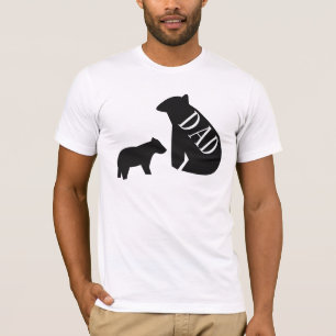 T-shirt Papa Ours Géométrique Minimaliste et Ourson Monoch