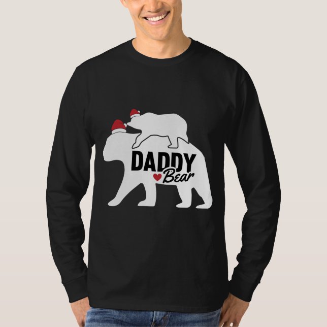 T-shirt Papa Ours Noël mignonne X-Mas Papa Fils Fille M (Devant)