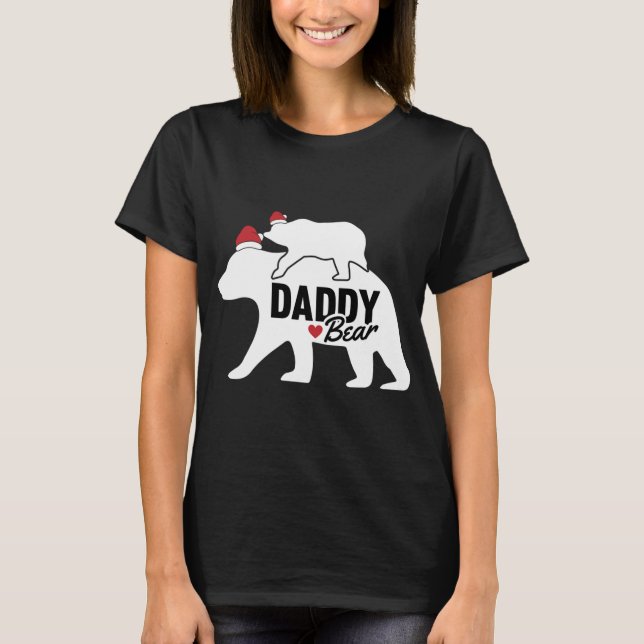 T-shirt Papa Ours Noël mignonne X-Mas Papa Fils Fille M (Devant)