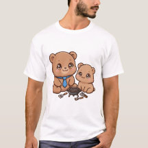 T-shirt Papa Ours Ourson Cravate Fête des Pères