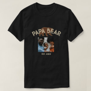 T-shirt Papa ours Père Année de fondation Photo Noir