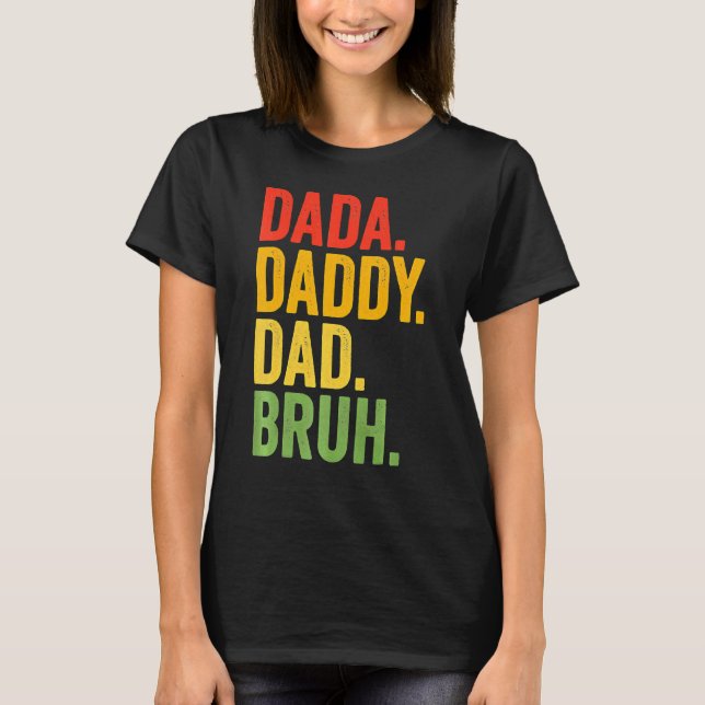 T-shirt Papa Papa Papa Papa Bruh Papa Et Moi Fils Fille Fi (Devant)