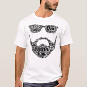T-shirt Papa Papa Papa Père Papa Beard Lunettes de soleil 
