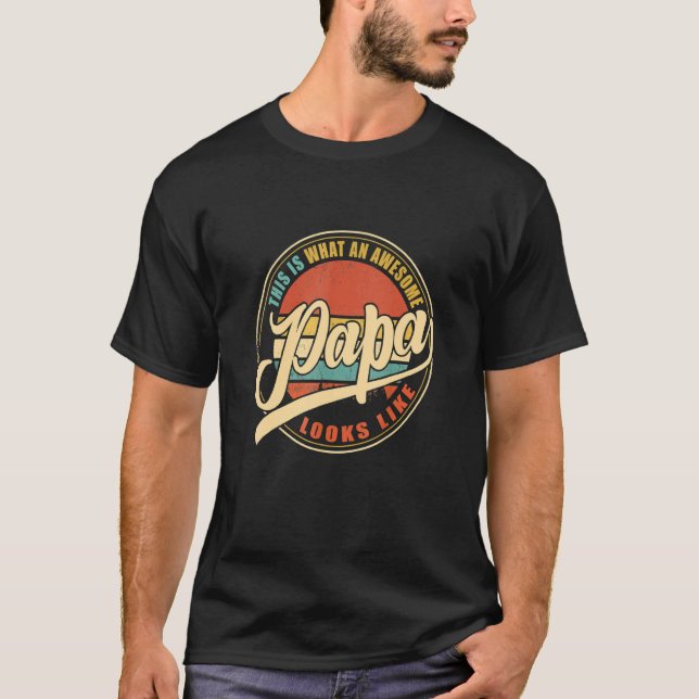 T-shirt Papa Papa Papi A L'Air De Vinta (Devant)
