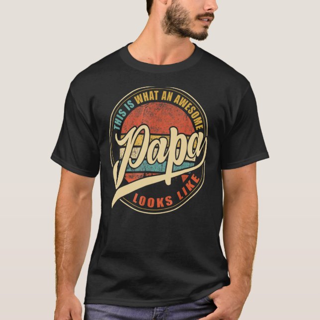 T-shirt Papa Papa Papi A L'Air De Vinta (Devant)